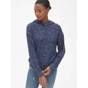 🔥 3/$15 🔥 Gap Navy Marled Soft Spun Cozy Pullover Hoodie Navy Med